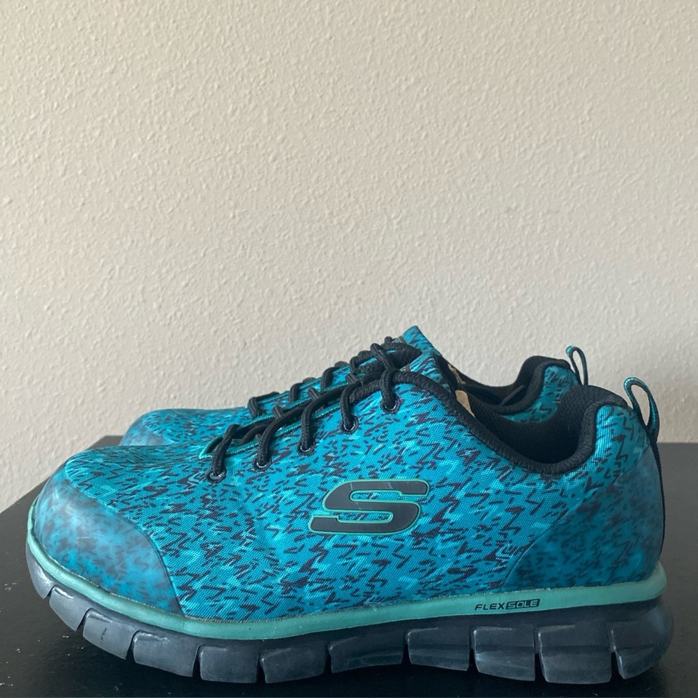Skechers Work Sure Track Saivy Composite Toe Women's Sneakers Green/Multi 8.5